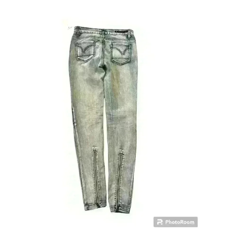 New! Y2k Sean Jean Paneled Jeans Low Rise Skinny Zippered Ankle Women's Size 27 - Picture 5 of 8